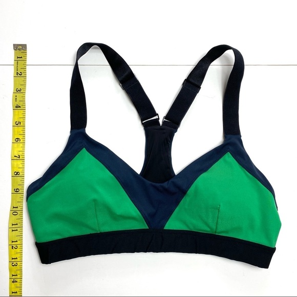 The Upside Color Block Sports Bra Green and Navy Blue - Picture 7 of 9